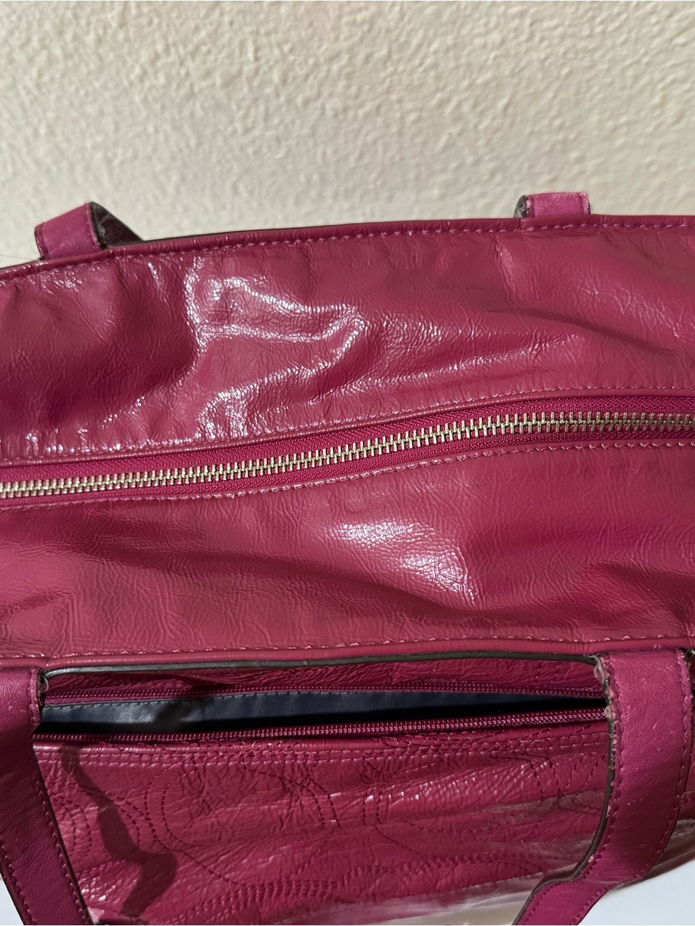 Coach Signature Leather Tote in Deep Raspberry - Picture 7 of 16